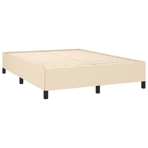 Kontinentalseng med madras 140×200 cm - stof, cremefarvet