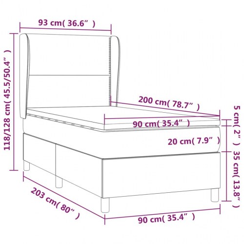 Kontinentalseng med madras 90×200 cm - stof, blå