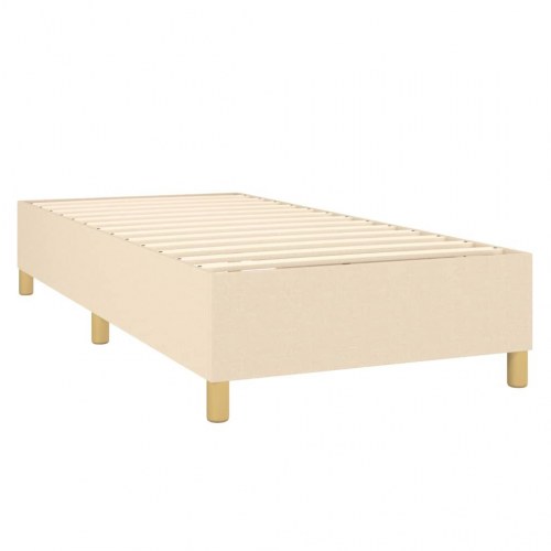 Kontinentalseng med madras 90×200 cm - stof, cremefarvet