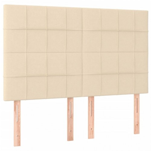 Kontinentalseng med madras 140x190 cm - stof, cremefarvet