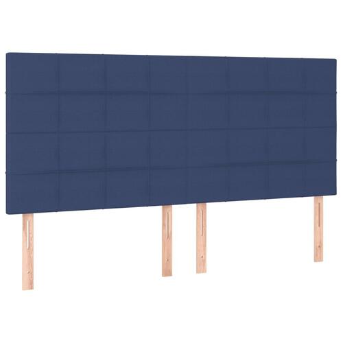 Kontinentalseng med madras 200x200 cm stof blå