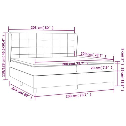 Kontinentalseng med madras 200x200 cm stof blå