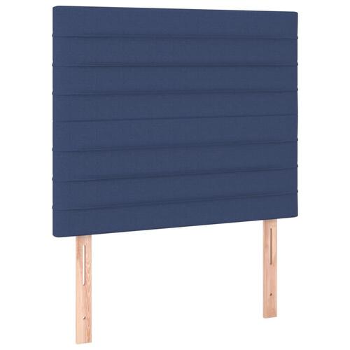 Kontinentalseng med madras 90x190 cm stof blå