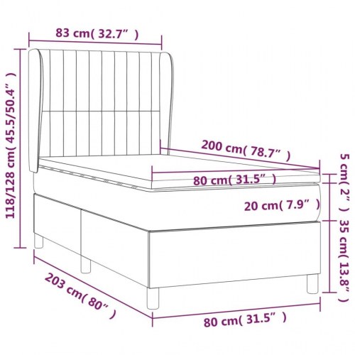 Kontinentalseng med madras 80×200 cm - stof, sort
