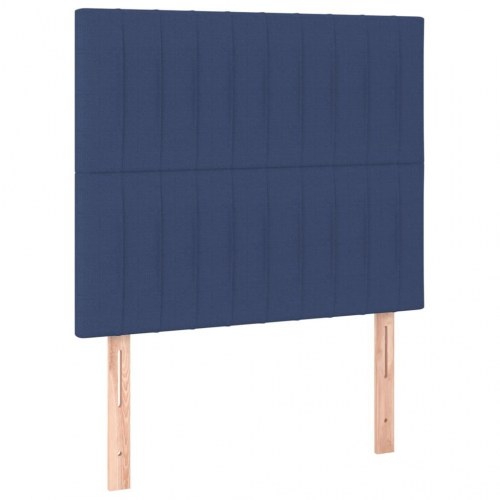 Kontinentalseng med madras 90x190 cm - stof, blå