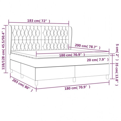 Kontinentalseng med madras 180×200 cm - stof, cremefarvet