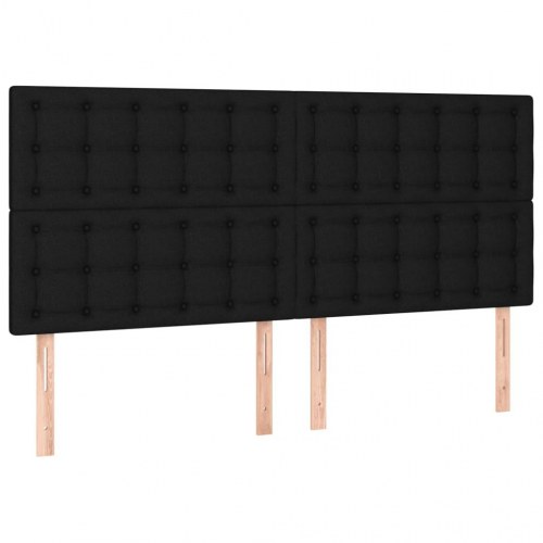 Kontinentalseng med madras 160×200 cm - stof, sort