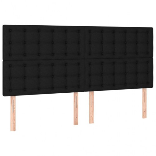 Kontinentalseng med madras 200×200 cm - stof, sort