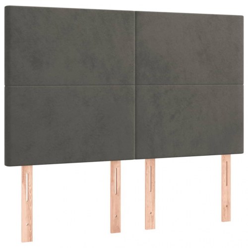 Kontinentalseng med madras 140×190 cm - fløjl, mørkegrå
