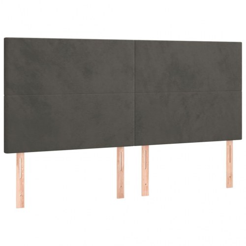 Kontinentalseng med madras 180x200 cm fløjl mørkegrå