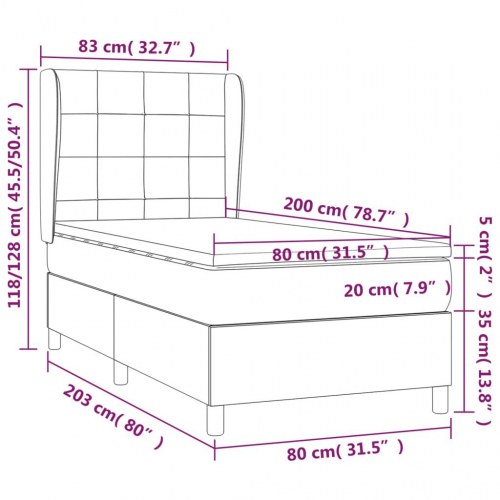 Kontinentalseng med madras 80×200 cm - fløjl, lyserød