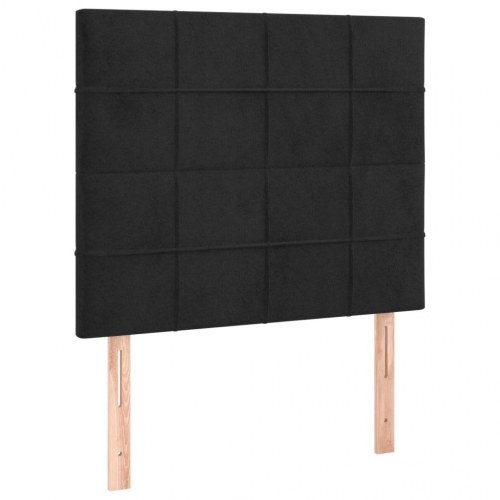 Kontinentalseng med madras 90x190 cm - fløjl, sort