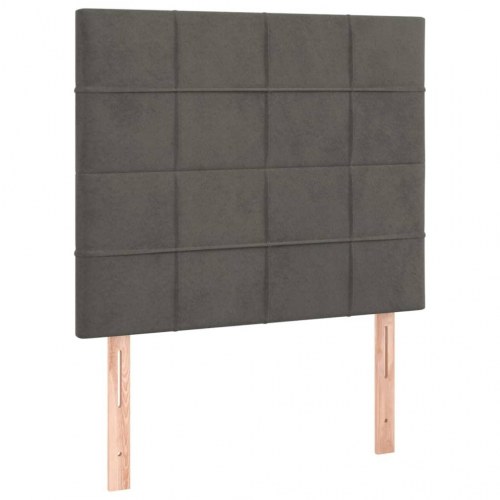 Kontinentalseng med madras 90×200 cm - fløjl, mørkegrå