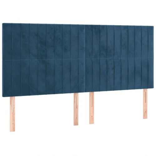 Kontinentalseng med madras 180 x 200 cm - fløjl, mørkeblå
