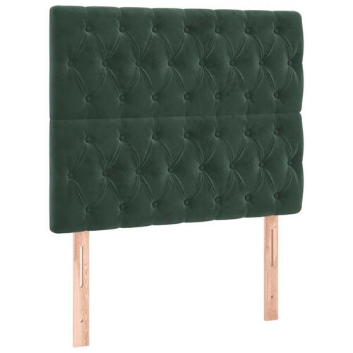 Kontinentalseng med madras 90x200 cm fløjl mørkegrøn