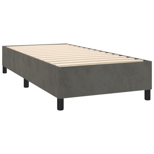 Kontinentalseng med madras 90x190 cm fløjl mørkegrå
