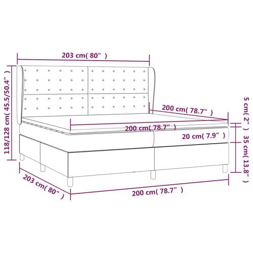Kontinentalseng med madras 200x200 cm fløjl lysegrå