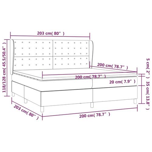 Kontinentalseng med madras 200x200 cm fløjl sort