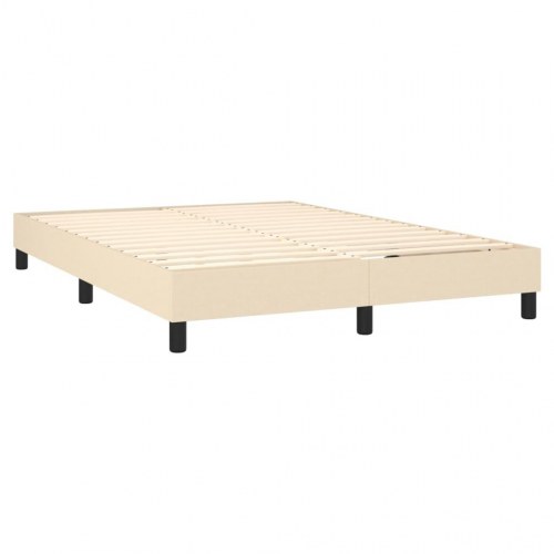 Kontinentalseng med madras 140×200 cm - stof, cremefarvet