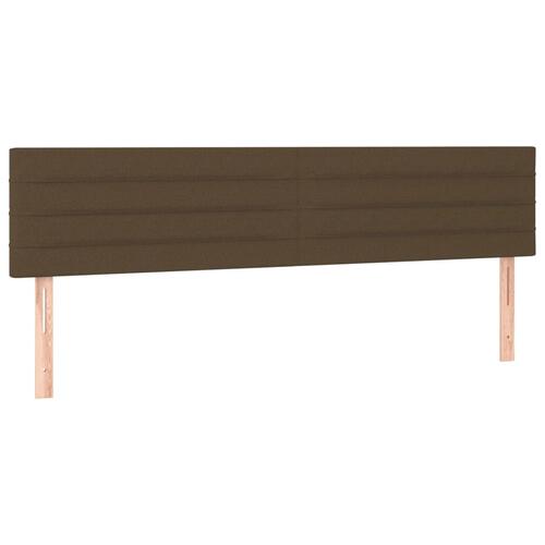 Kontinentalseng med madras 200x200 cm stof mørkebrun