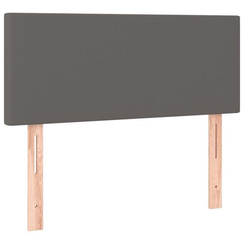 Kontinentalseng med madras 90x200 cm kunstlæder grå