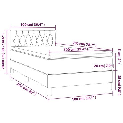 Kontinentalseng med LED-lys 100x200 cm stof sort