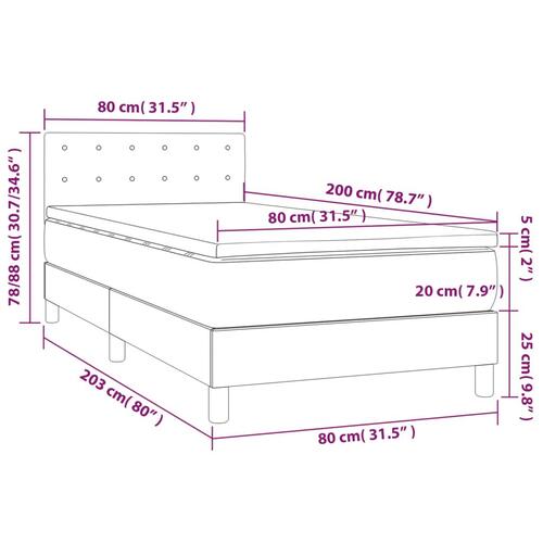 Kontinentalseng med LED-lys 80x200 cm stof mørkegrå