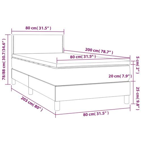 Kontinentalseng med LED-lys 80x200 cm stof mørkebrun