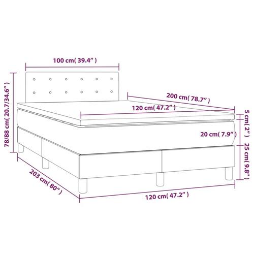 Kontinentalseng med LED-lys 120x200 cm stof sort