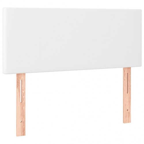 Kontinentalseng med LED-lys 80×200 cm i hvidt kunstlæder