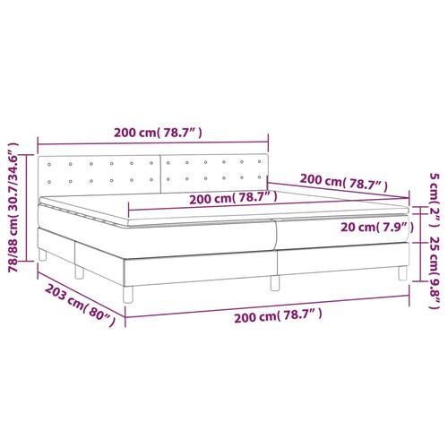Kontinentalseng med LED-lys 200x200 cm fløjl lyserød
