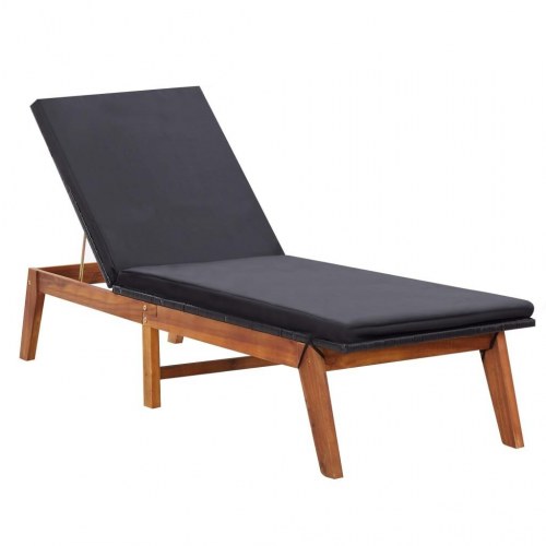 Liggestole 2 stk. med bord polyrattan og massivt akacietræ