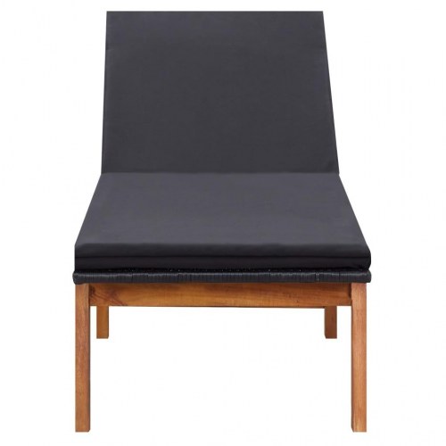 Liggestole 2 stk. med bord polyrattan og massivt akacietræ