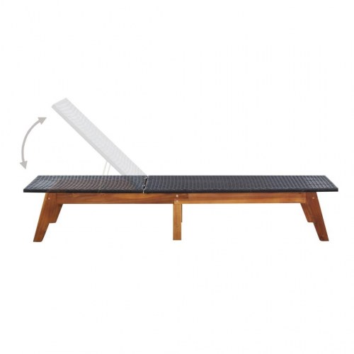 Liggestole 2 stk. med bord polyrattan og massivt akacietræ