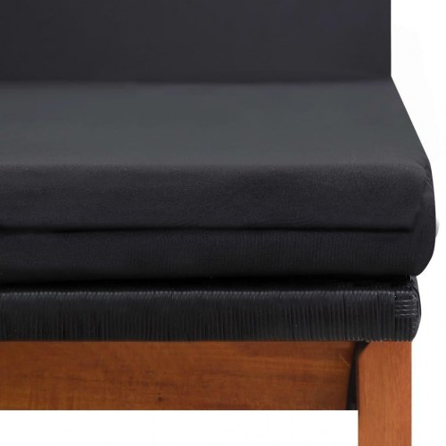 Liggestole 2 stk. med bord polyrattan og massivt akacietræ
