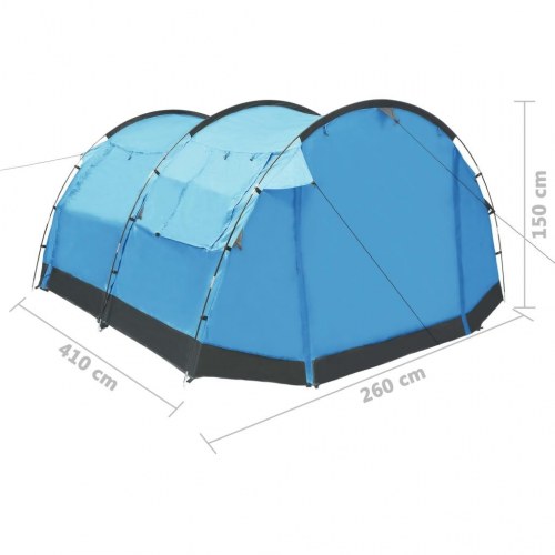 Tunnelformet campingtelt 4-personers blå