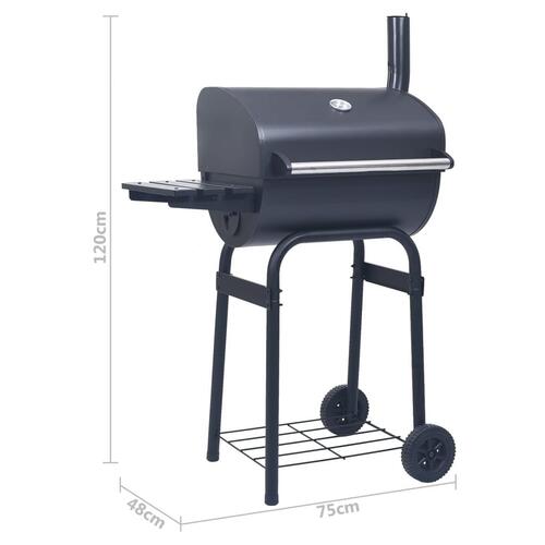 Kulgrill/rygegrill med bundhylde sort