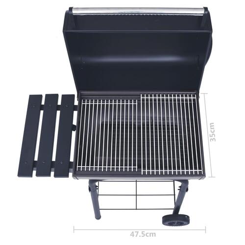 Kulgrill/rygegrill med bundhylde sort