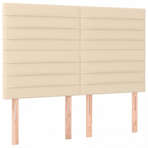 Kontinentalseng med LED-lys 140×190 cm - cremefarvet stof