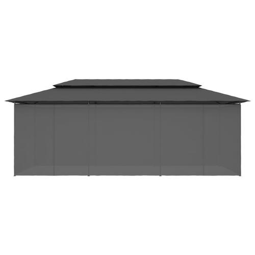 Pavillon med gardiner 600x298x270 cm antracitgrå