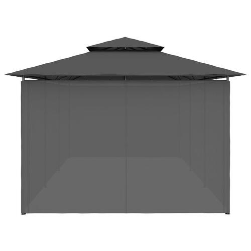 Pavillon med gardiner 600x298x270 cm antracitgrå