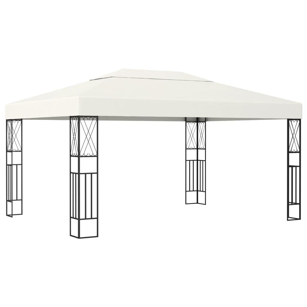 Pavillon 3x4 m stof cremefarvet billede