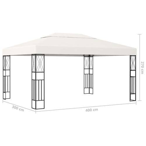 Pavillon 3x4 m stof cremefarvet
