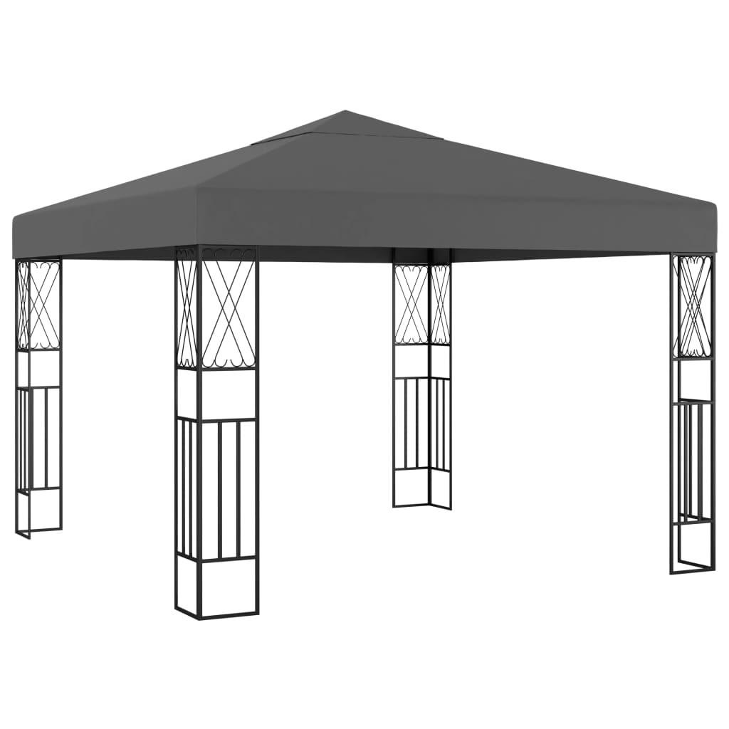 Pavillon 3x3 m stof antracitgrå