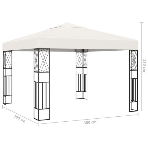 Pavillon 3x3 m stof cremefarvet