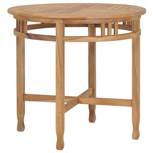 Spisebord Ø 80 cm massivt teaktræ