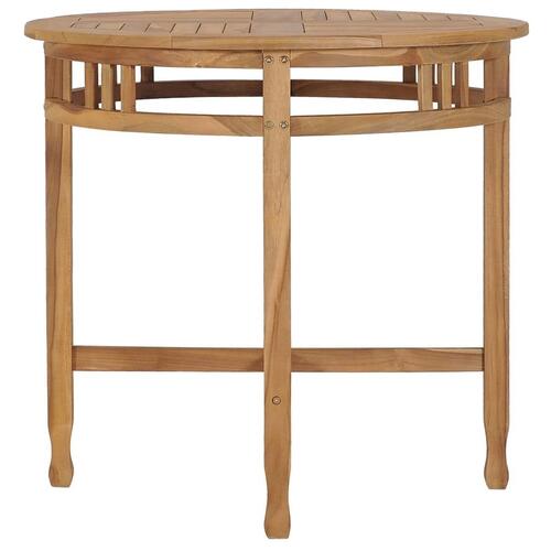 Spisebord Ø 80 cm massivt teaktræ