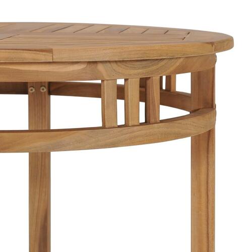 Spisebord Ø 80 cm massivt teaktræ