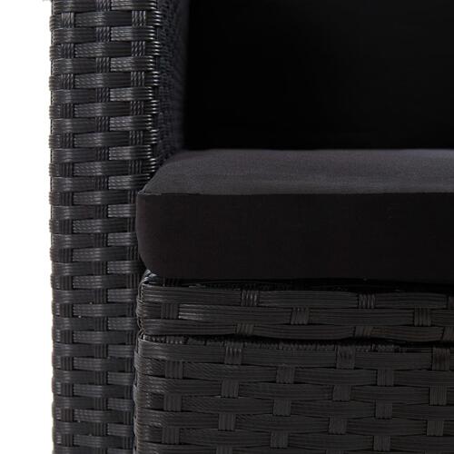 2-personers havesofa med hynder polyrattan sort