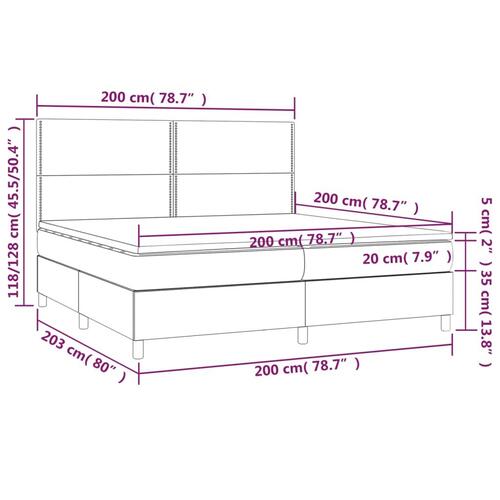 Kontinentalseng med LED-lys 200x200 cm fløjl lyserød